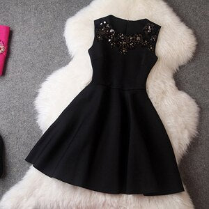 Sequined Vintage A Line Casual - THEGIRLSOUTFITS