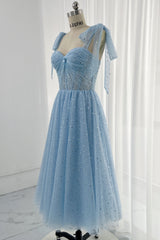 Ivory Sweetheart Tulle Midi Prom Dress with Removable Straps