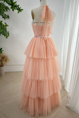 Strapless Corset Tiered Long Dress with Removable Tie Straps