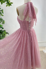 Sweetheart Corset Dusty Rose Dress with Removable Tie Straps
