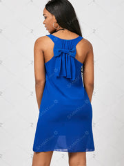 Chiffon Bowknot Tank Dress - Blue - XL - THEGIRLSOUTFITS