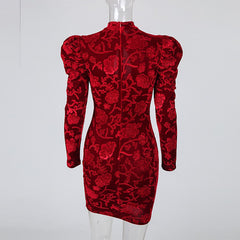 Mock Neck Embroidery Keyhole - THEGIRLSOUTFITS
