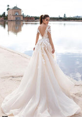 Wish Sash Sexy Backless Custom Made Bridal Gowns Applique Detachable Mermaid - THEGIRLSOUTFITS