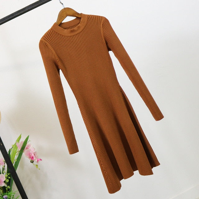 Long Sleeve Sweater Dress THEGIRLSOUTFITS Long Sleeve Sweater Dress THEGIRLSOUTFITS