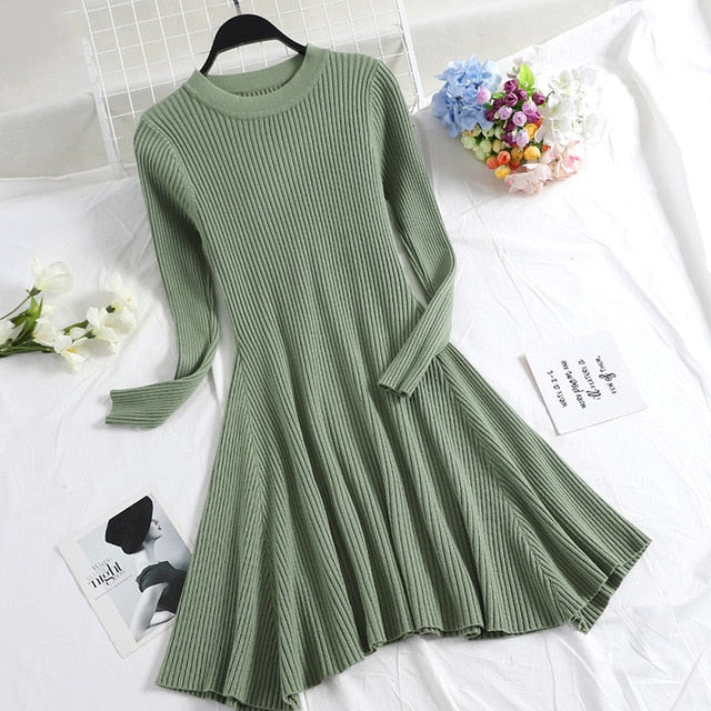 Long Sleeve Sweater Dress - THEGIRLSOUTFITS