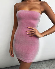 Thin Shoulder Strap Short Dress - THEGIRLSOUTFITS