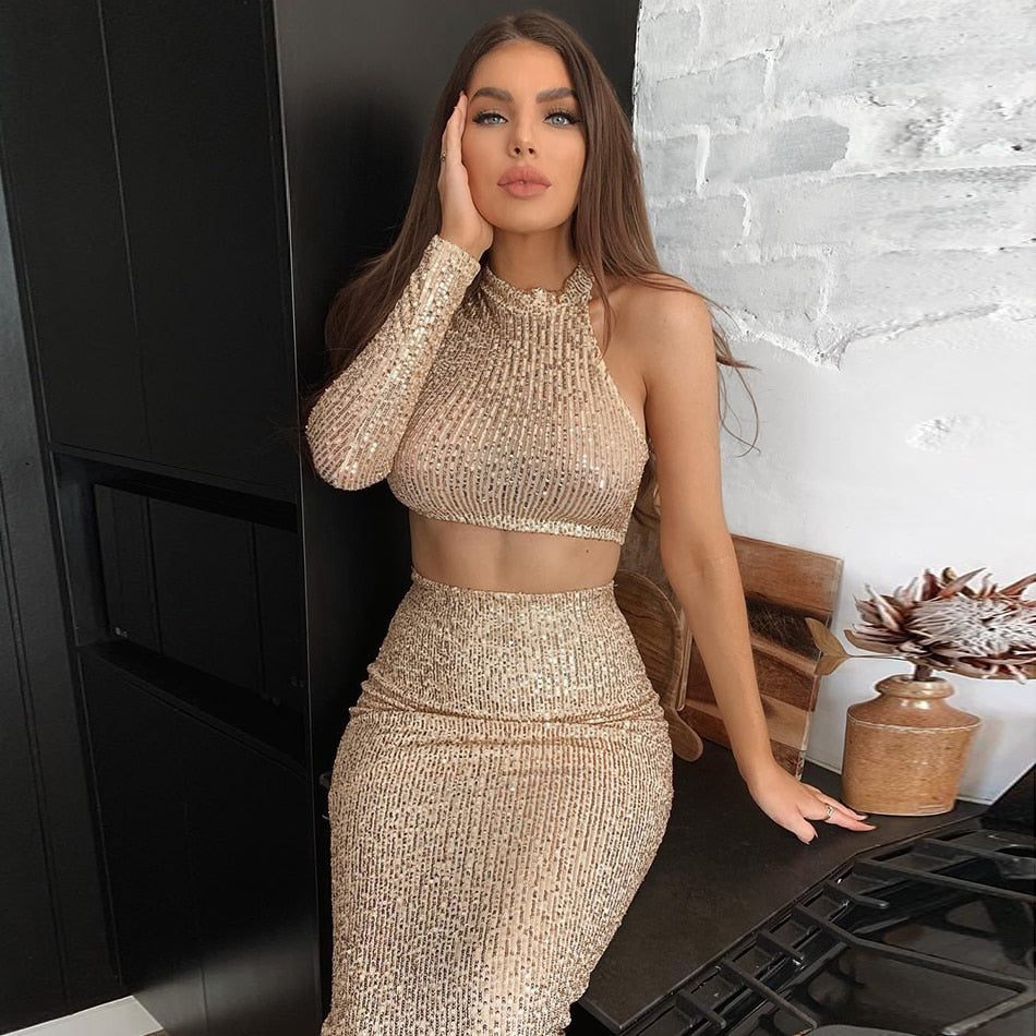 One-Shoulder Top & Skirt - THEGIRLSOUTFITS