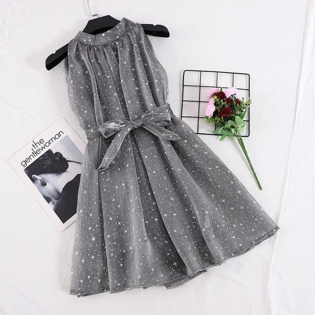 Star Print Organza Puff - THEGIRLSOUTFITS