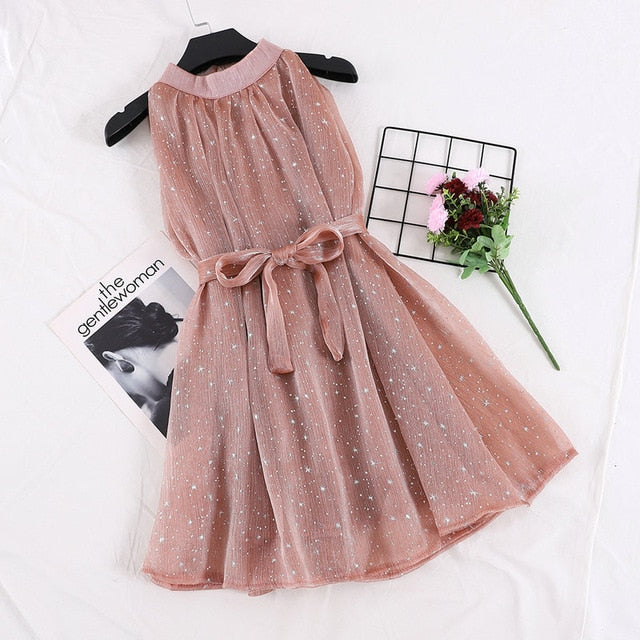 Star Print Organza Puff - THEGIRLSOUTFITS