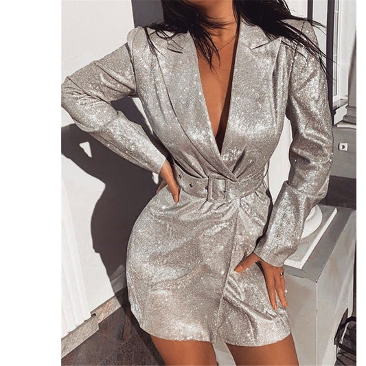 Coat Deep V-Neck Blazer - THEGIRLSOUTFITS