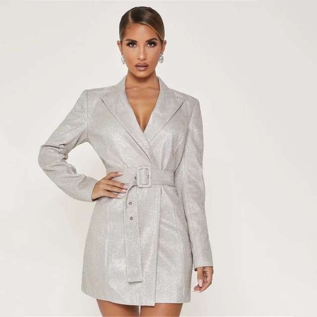 Coat Deep V-Neck Blazer - THEGIRLSOUTFITS