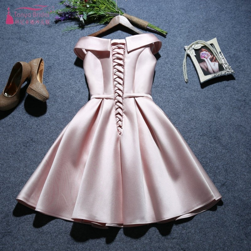 Boat Neck Off The shoulder Satin - THEGIRLSOUTFITS