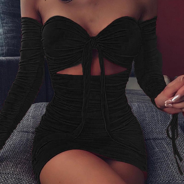 Off Shoulder Bandage - THEGIRLSOUTFITS