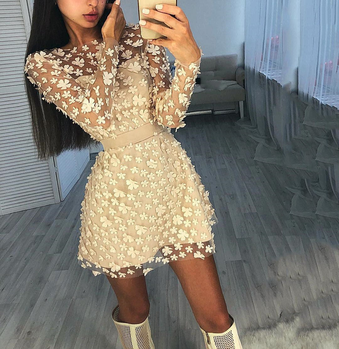 Floral Lace Dress - THEGIRLSOUTFITS
