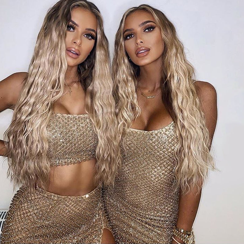 Spaghetti Strap Shiny Sequined - THEGIRLSOUTFITS