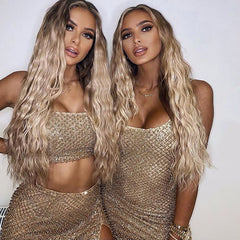 Spaghetti Strap Shiny Sequined - THEGIRLSOUTFITS