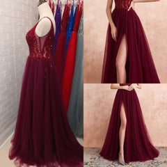 V Neck A-Line Backless Vestido De - THEGIRLSOUTFITS