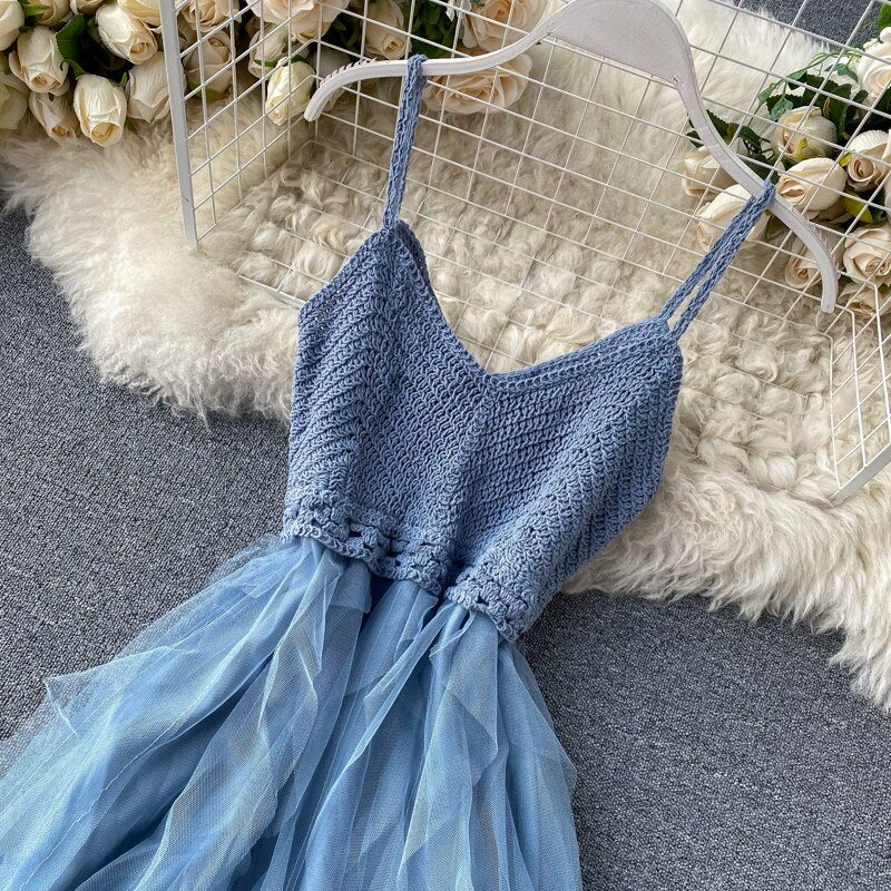 Knitted Patchwork Mesh Sexy - THEGIRLSOUTFITS