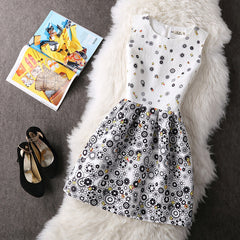 Casual Vintage Floral Print Dresses A Line High Waist - THEGIRLSOUTFITS