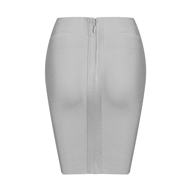 Solid Irregular Mini  Bandage Skirt - THEGIRLSOUTFITS
