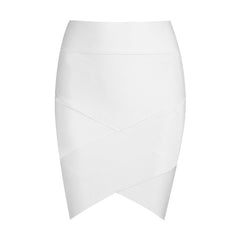 Solid Irregular Mini  Bandage Skirt - THEGIRLSOUTFITS