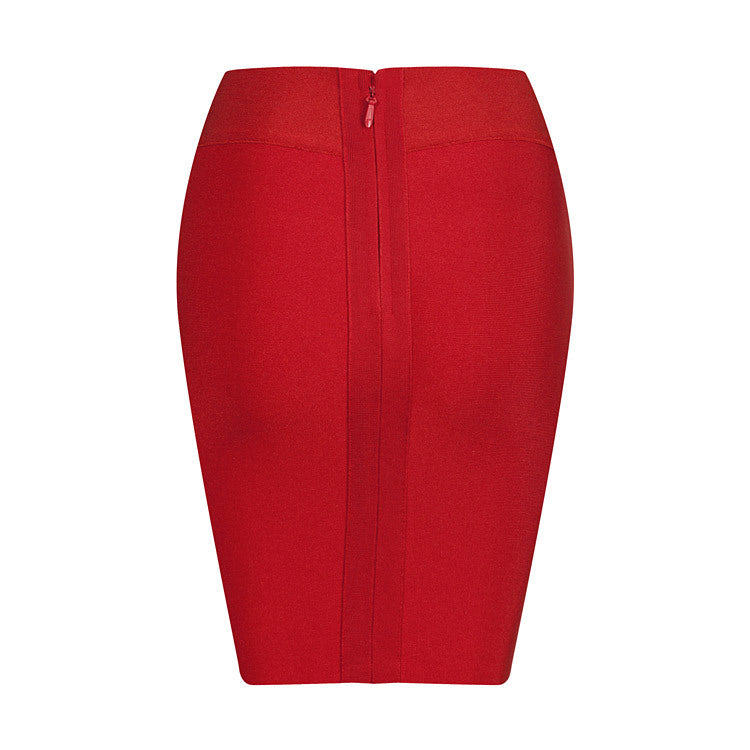 Solid Irregular Mini  Bandage Skirt - THEGIRLSOUTFITS