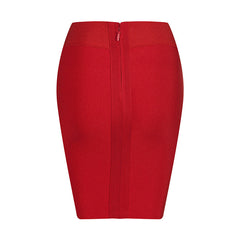 Solid Irregular Mini  Bandage Skirt - THEGIRLSOUTFITS