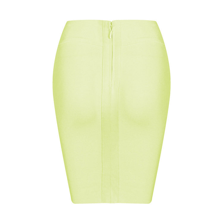 Solid Irregular Mini  Bandage Skirt - THEGIRLSOUTFITS