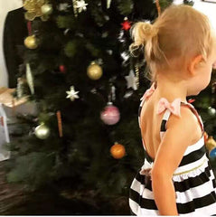 Holiday Black and White with Bow Kids - THEGIRLSOUTFITS