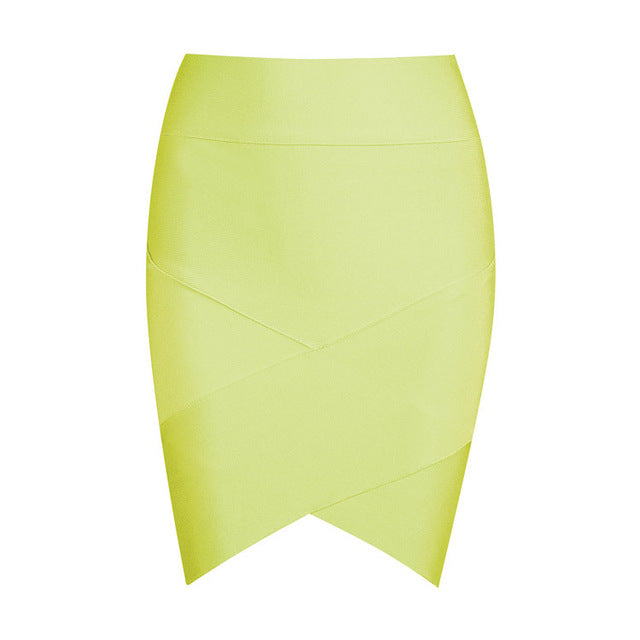 Solid Irregular Mini  Bandage Skirt - THEGIRLSOUTFITS