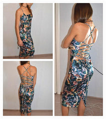 Lace Up Back Floral Velvet - THEGIRLSOUTFITS