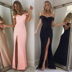 Off Shoulder Sexy Slash Neck long Dress - THEGIRLSOUTFITS