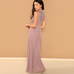 Lace Overlay Bodice Maxi - THEGIRLSOUTFITS